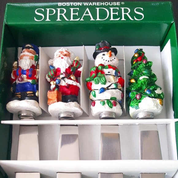 Boston Warehouse Christmas Stainless Knives: Santa, Snowman Tree Santa Soldier - Picture 2 of 4